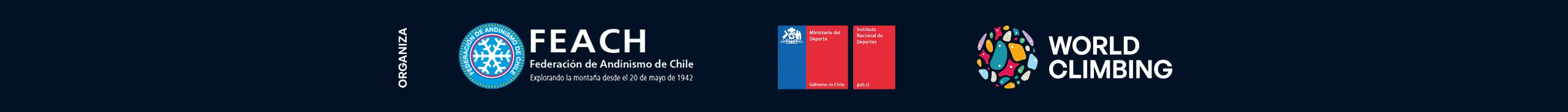 Organiza: Federación de Andinismo de Chile, Ministerio del Deporte, Instituto Nacional de Deportes, World Climbing
